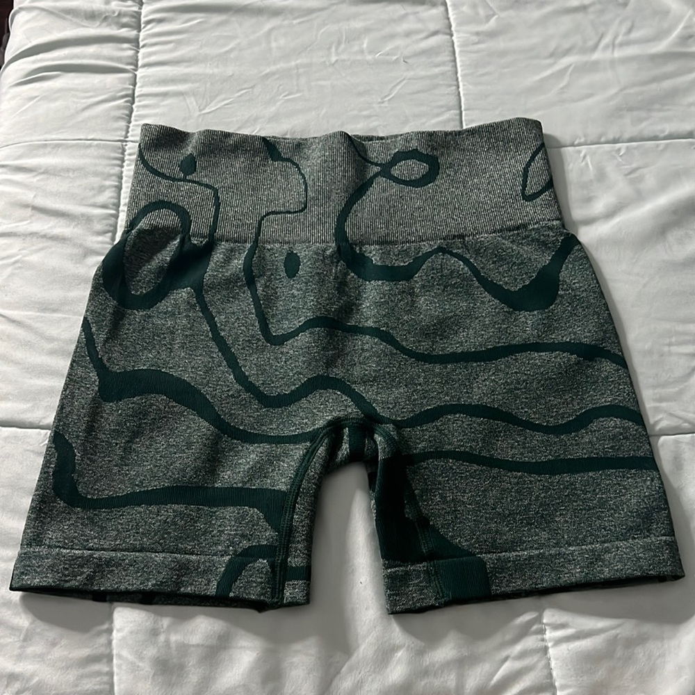 Green print shorts